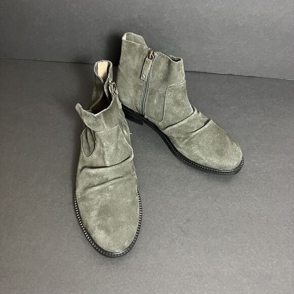 Kelsi Dagger Womens Booties 7 Green Brooklyn Latch Ankle Side Zip Boots $185 - Picture 4 of 14